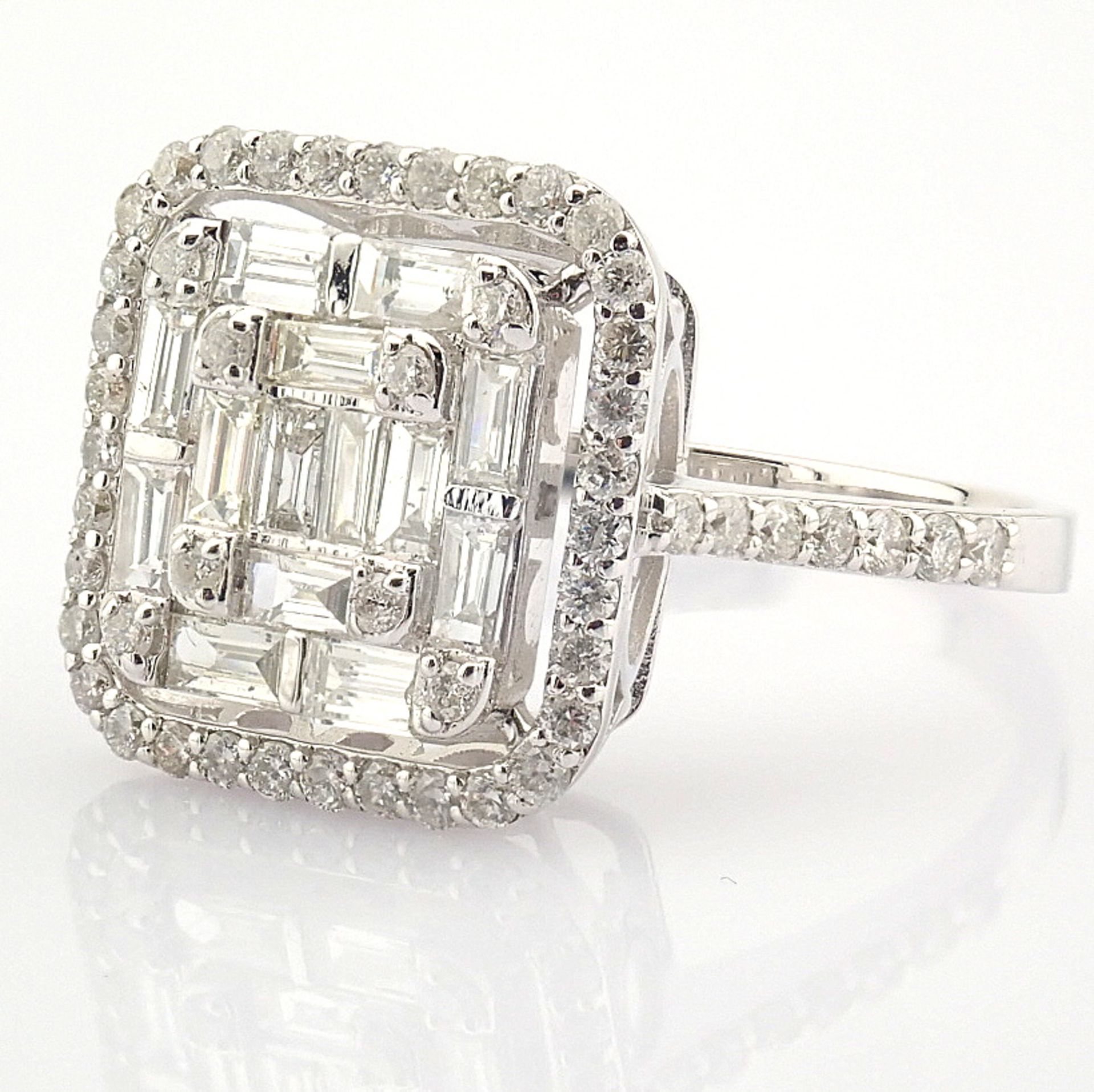 Certificated 14K White Gold Diamond Ring / Total 0.99 ct - Image 3 of 5