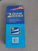 Pack of 2 White Door Hooks. Box of 12.