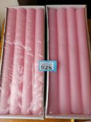 Long Pink Candles. Box of 8 x 2