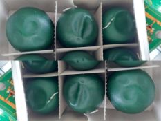 3 Boxes of 6 Ball Candles Blue/Green