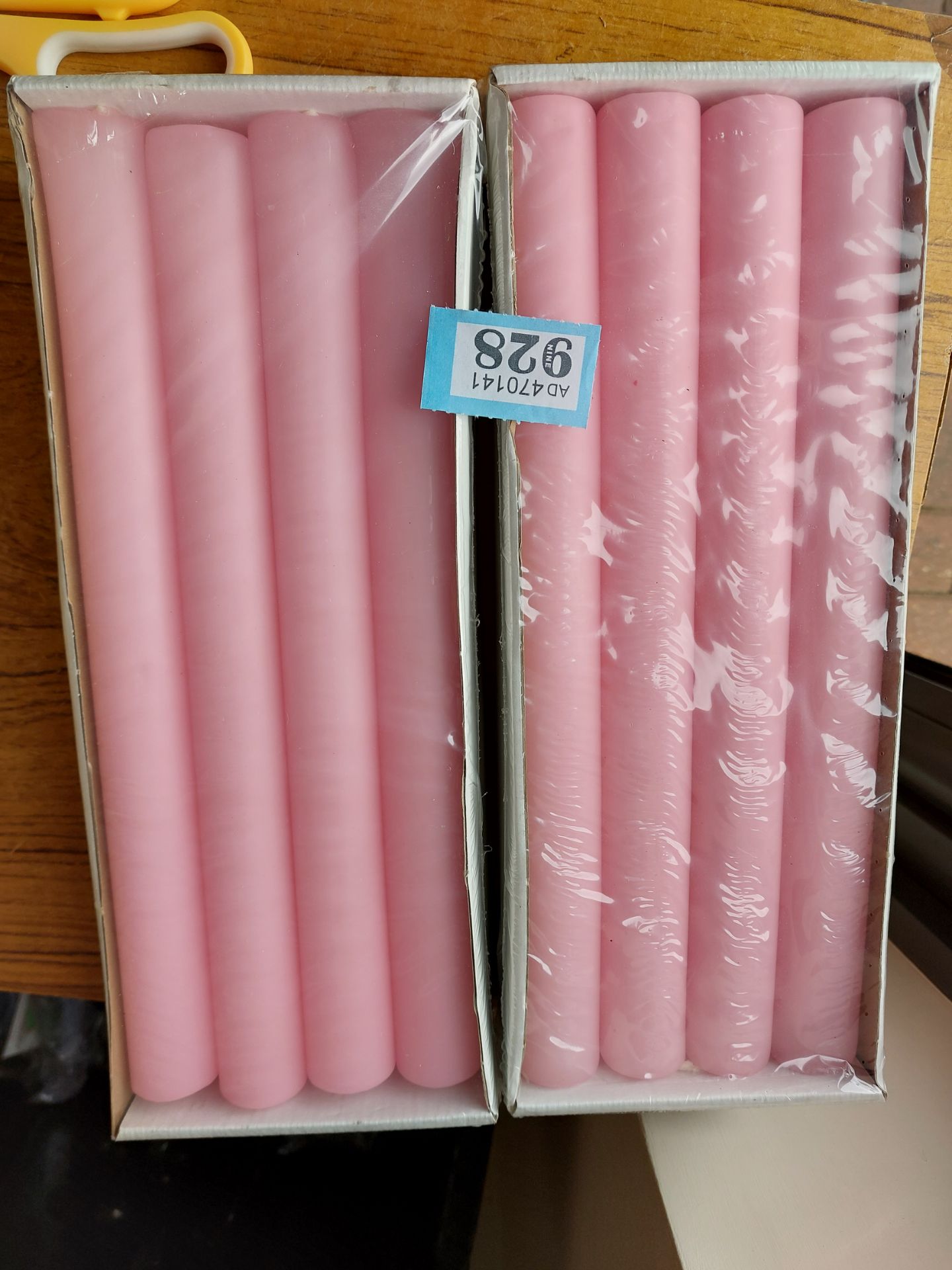 Long Pink Candles. Box of 8 x 2