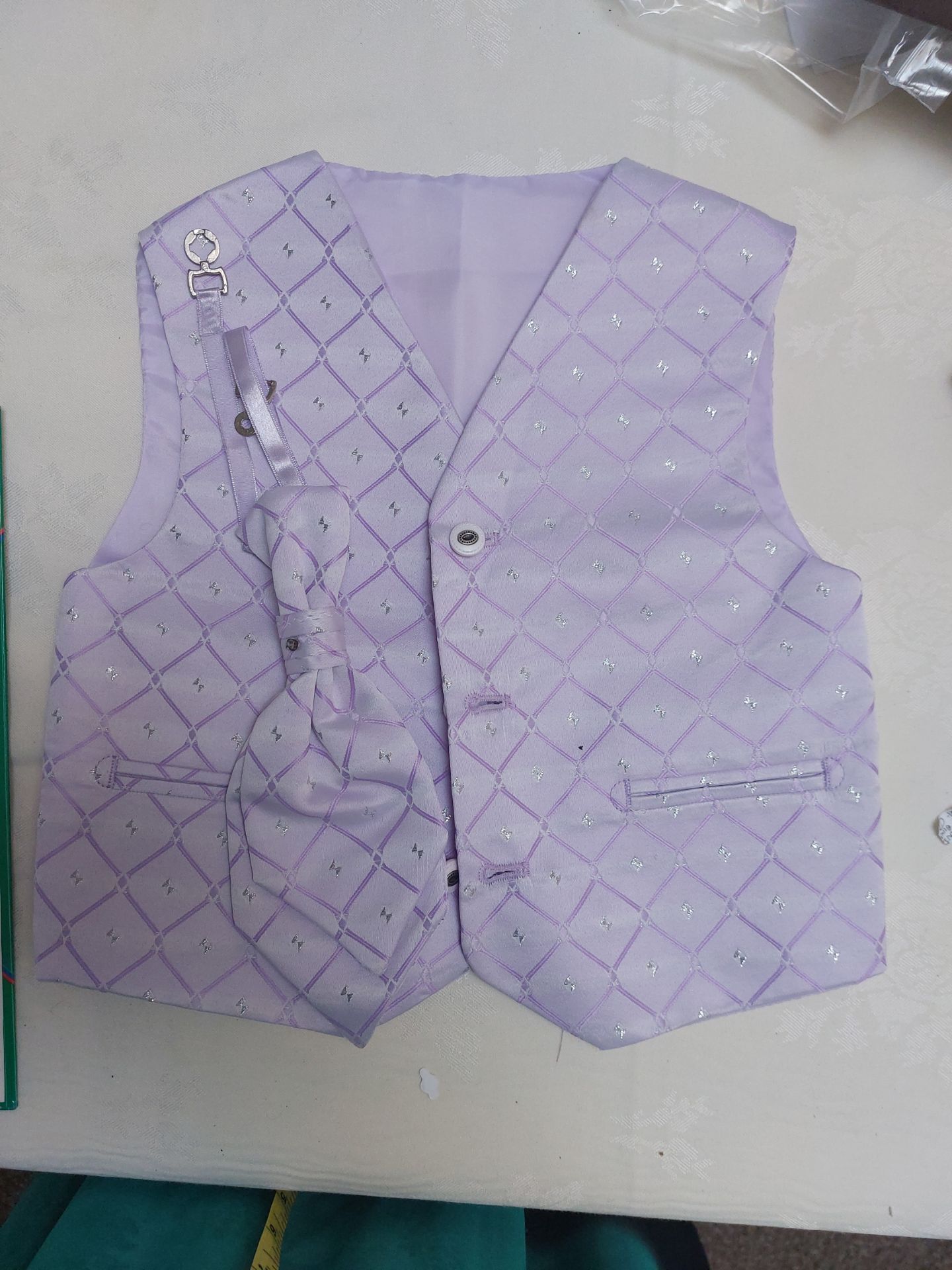 Lilac Waistcoat And Cravat, Age 2 - 4