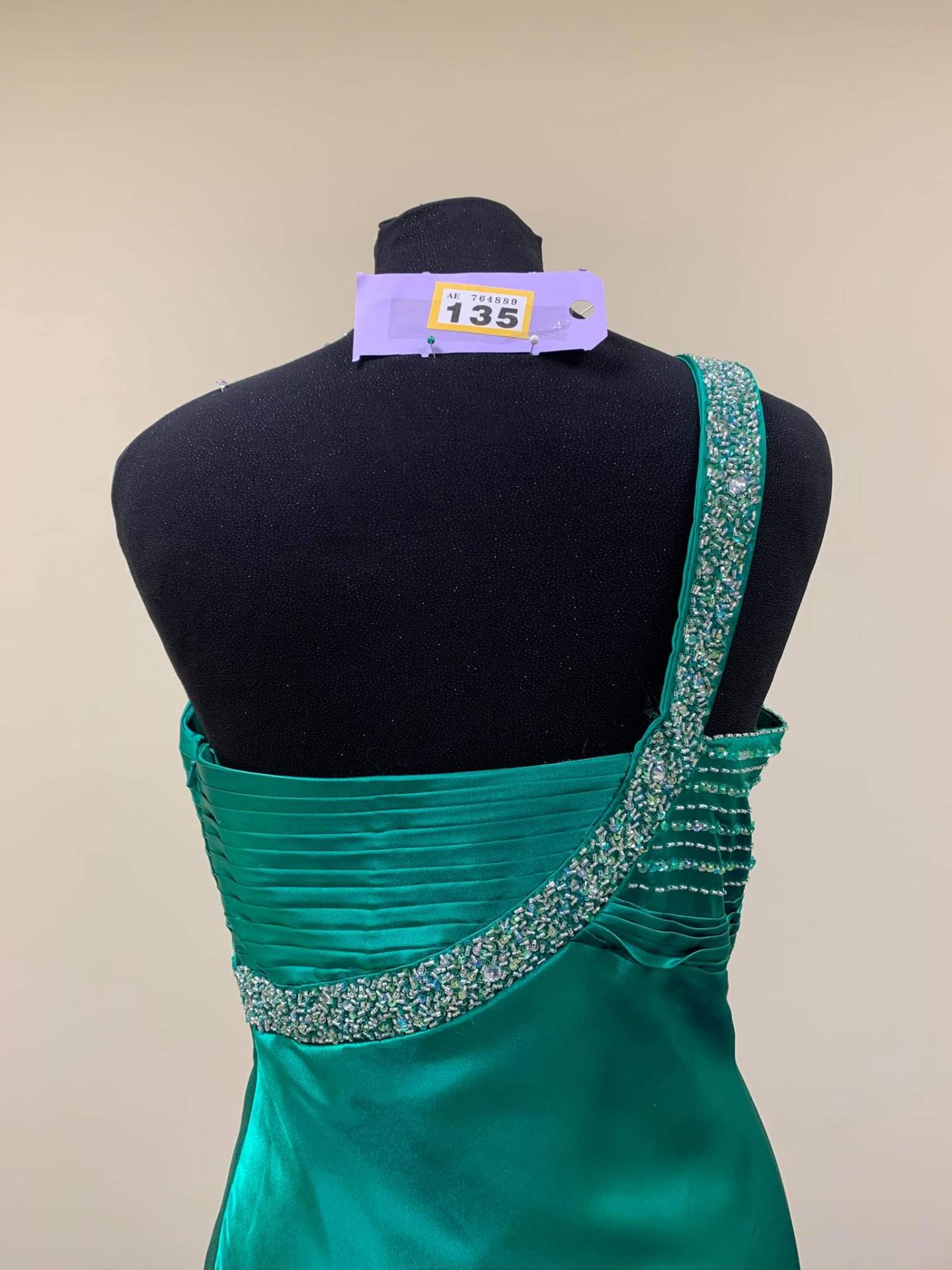 Emerald Green Pageant Dress Size 10 - Image 4 of 4