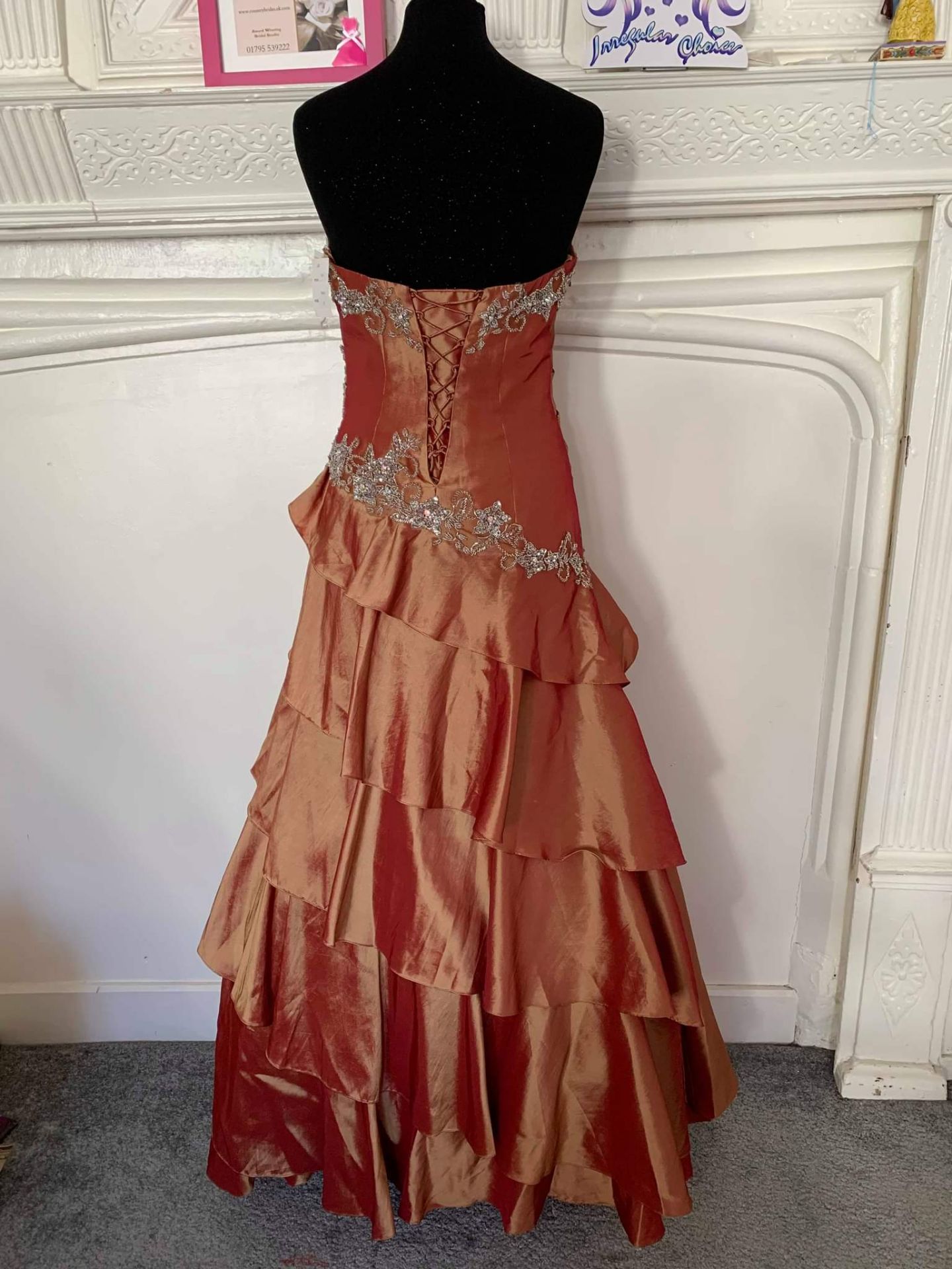 Bronze Prom Dress Size 8 - Image 2 of 2
