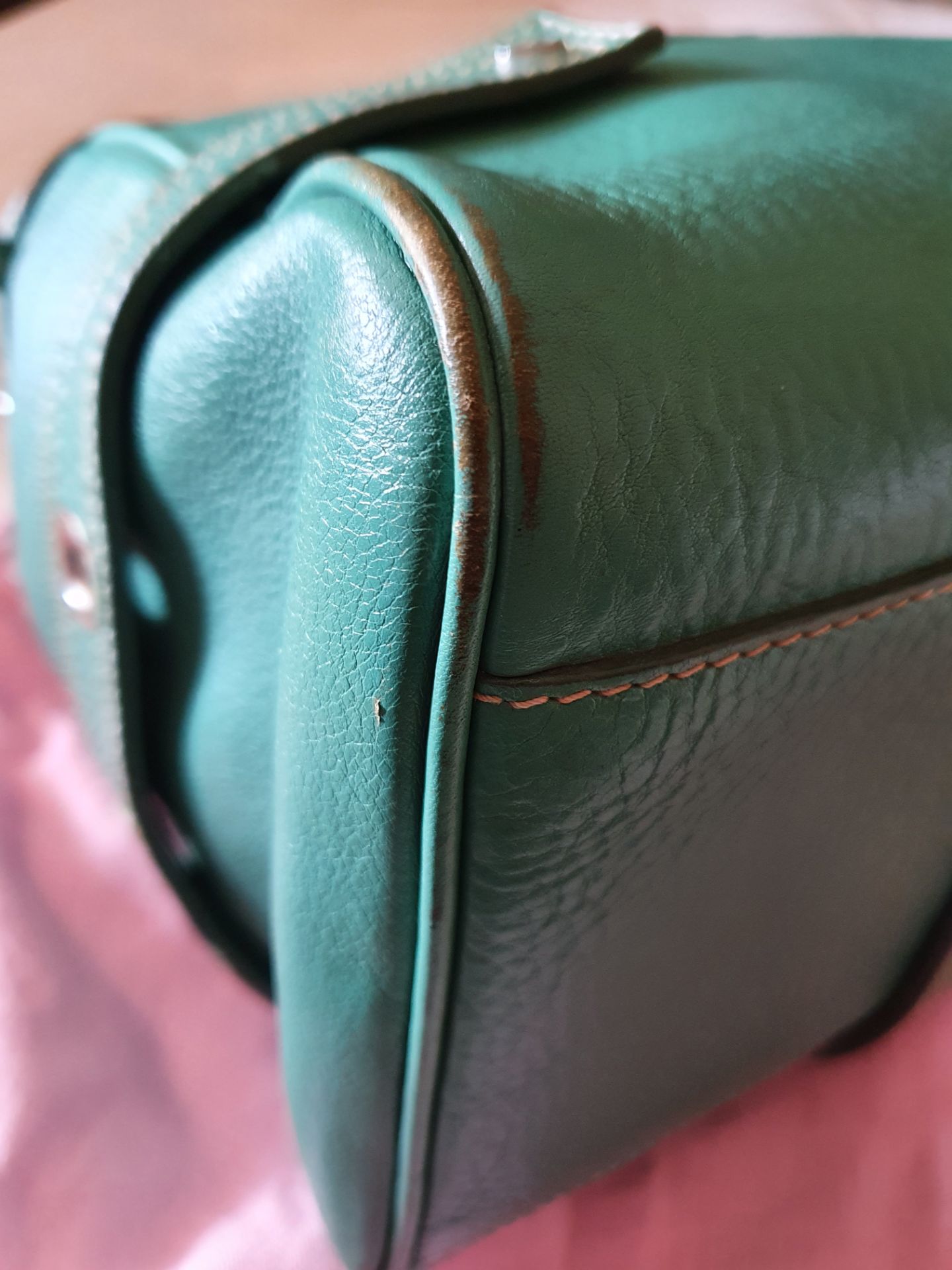 Luella Bartley Vintage 'Giselle' Green Leather Bag - Image 10 of 14