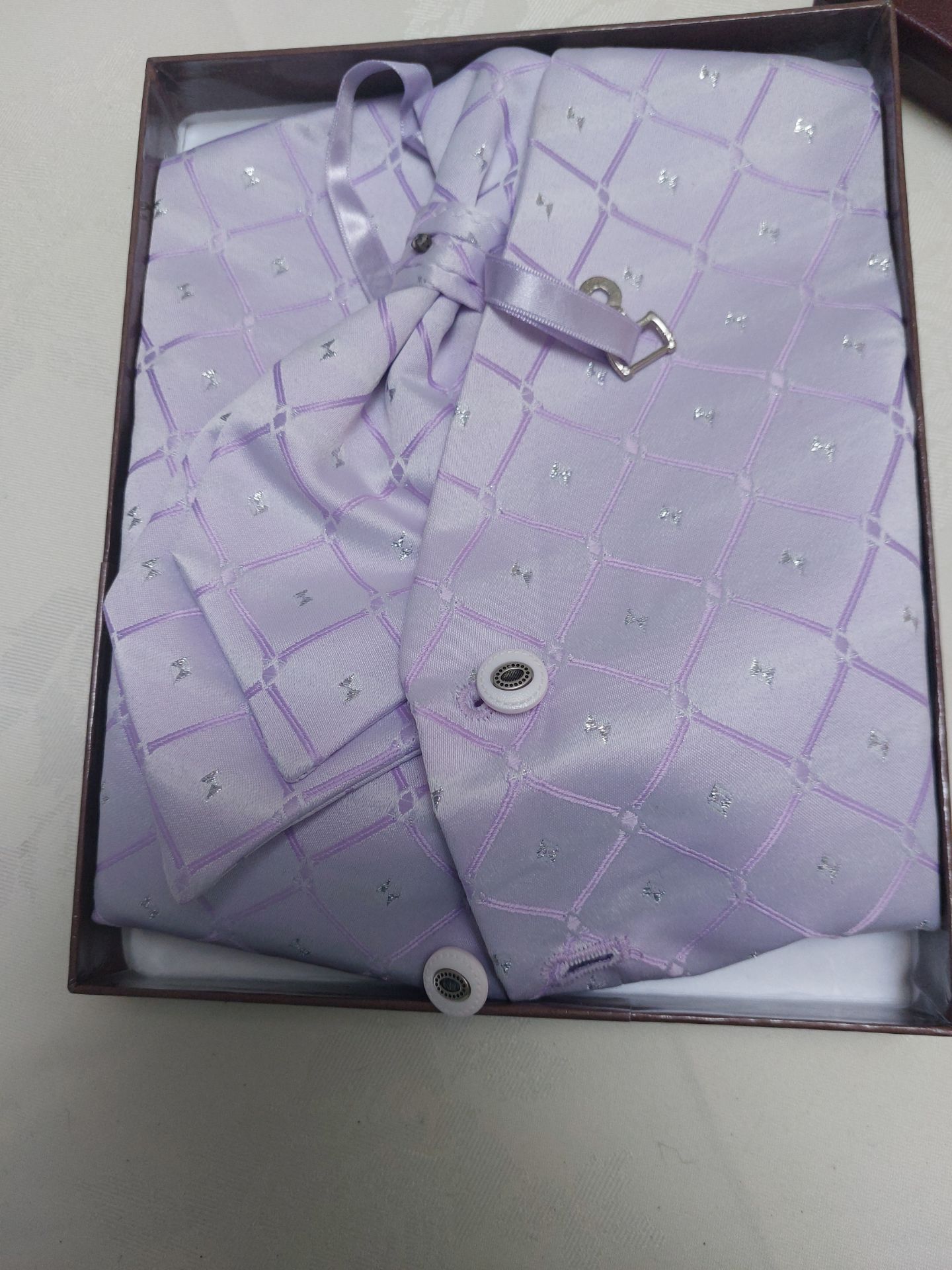 Lilac Waistcoat And Cravat, Age 2 - 4 - Image 3 of 4