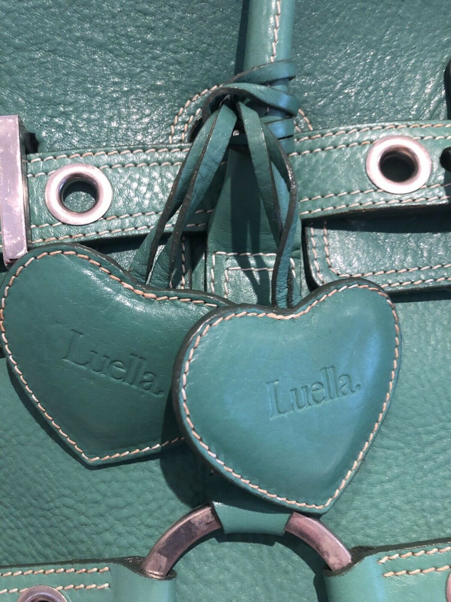 Luella Bartley Vintage 'Giselle' Green Leather Bag - Image 4 of 14