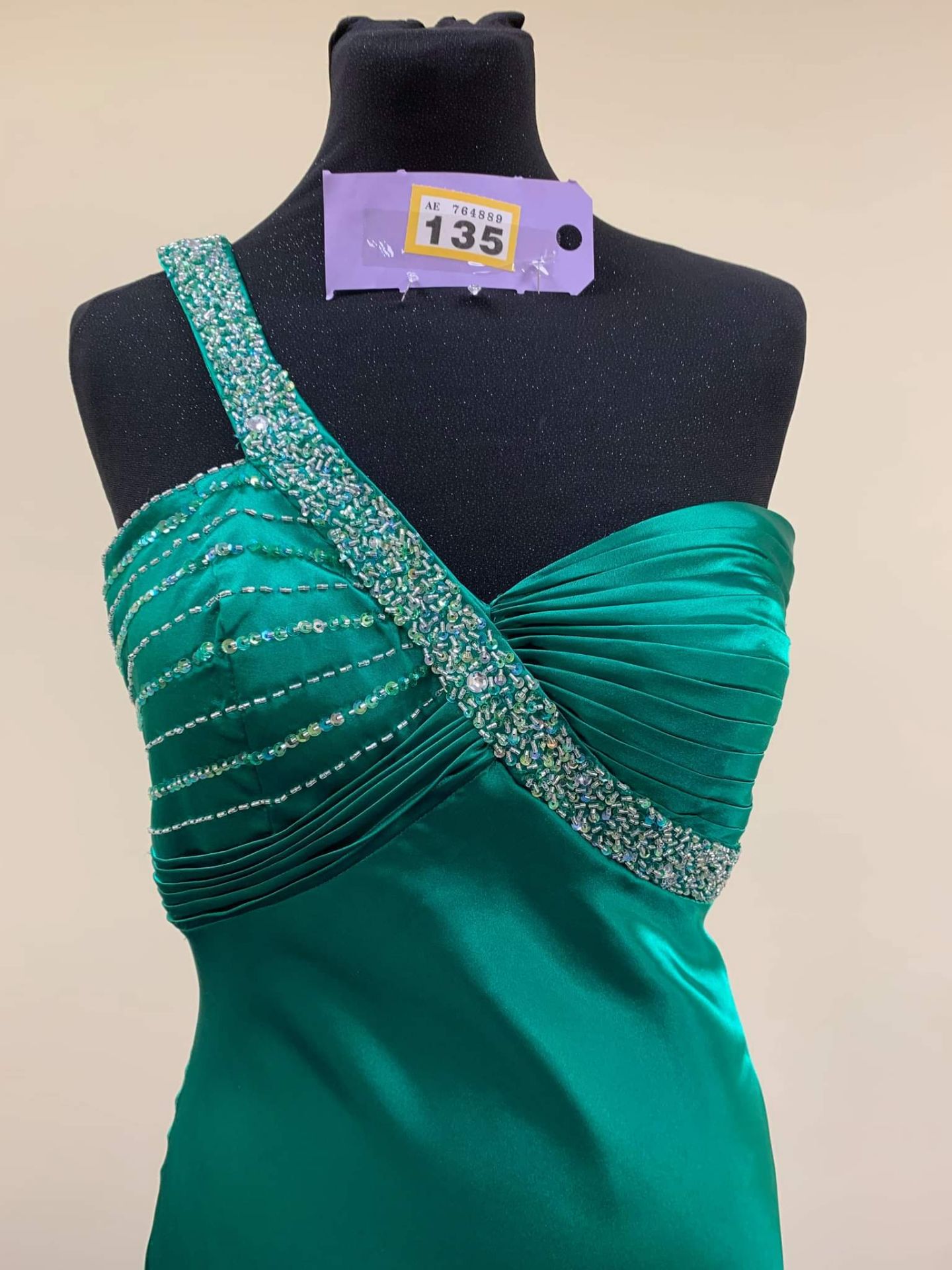 Emerald Green Pageant Dress Size 10 - Image 3 of 4
