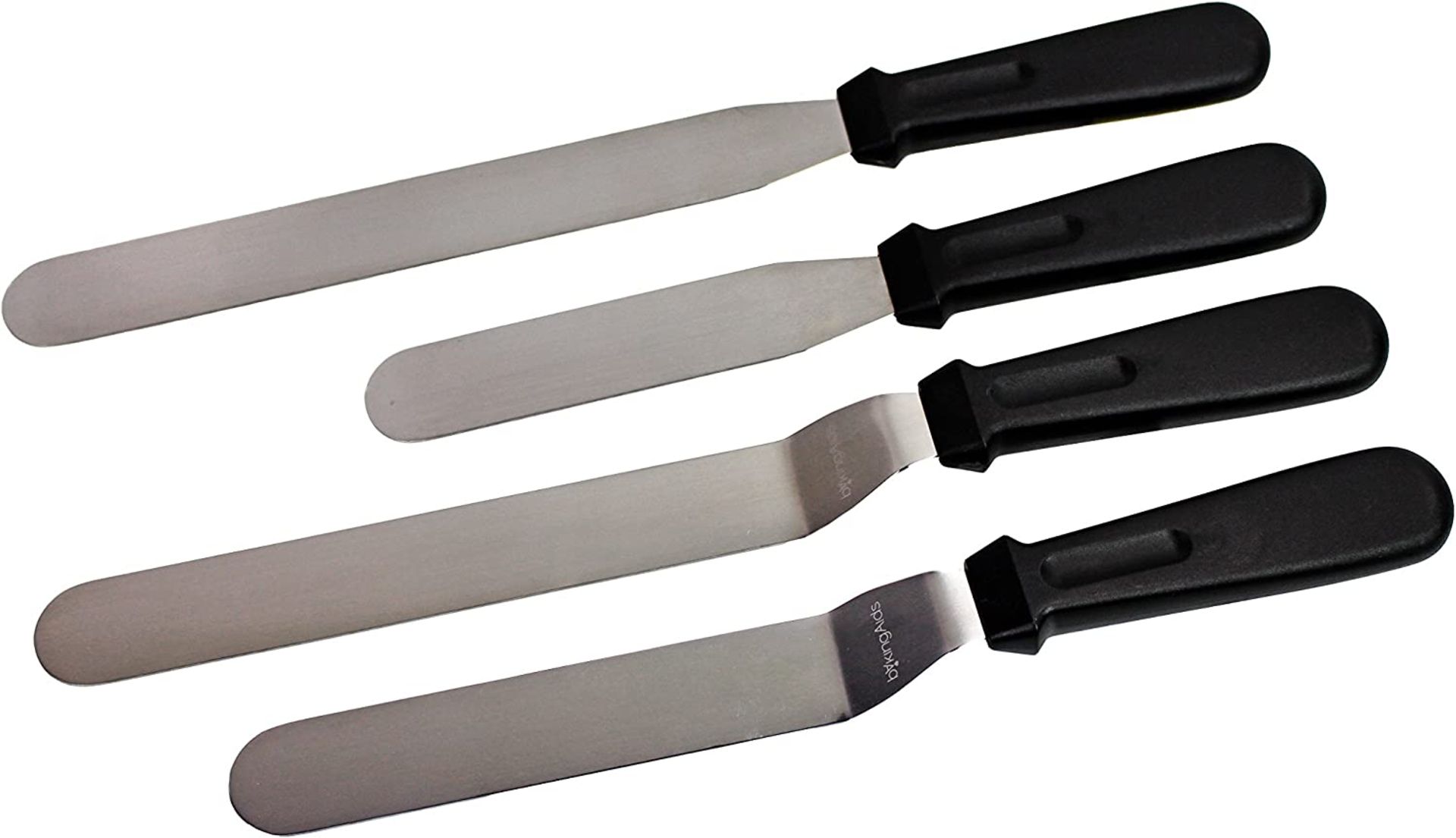 Professional 4-Piece Set of Offset & Straight Stainless Steel Icing Spatulas