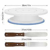 28Cm Rotating Cake Icing Stand Turntable Decorating Revolving Kitchen Display