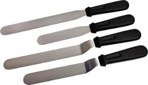 Professional 4-Piece Set of Offset & Straight Stainless Steel Icing Spatulas - Perfect for Decora...