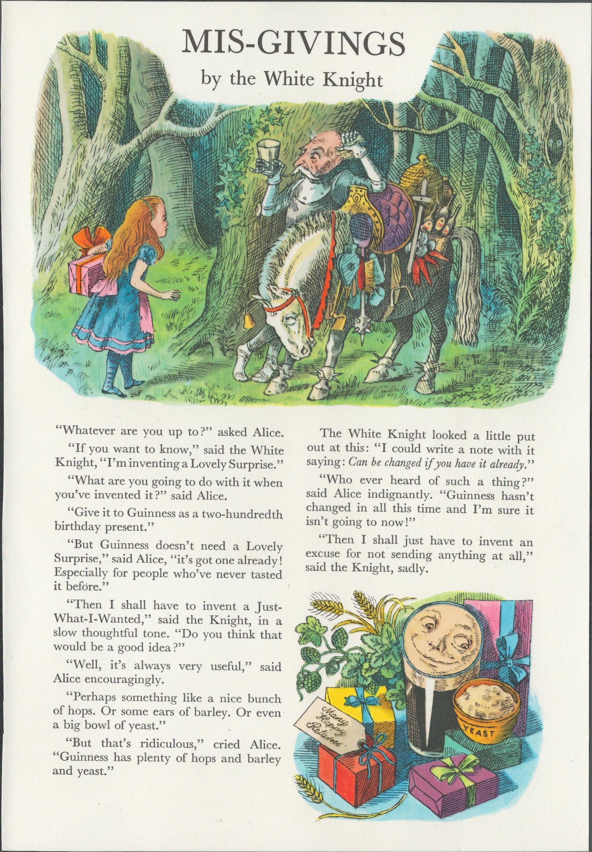 63 Years Old Alice In Wonderland Guinness Print ""Walrus Speech""