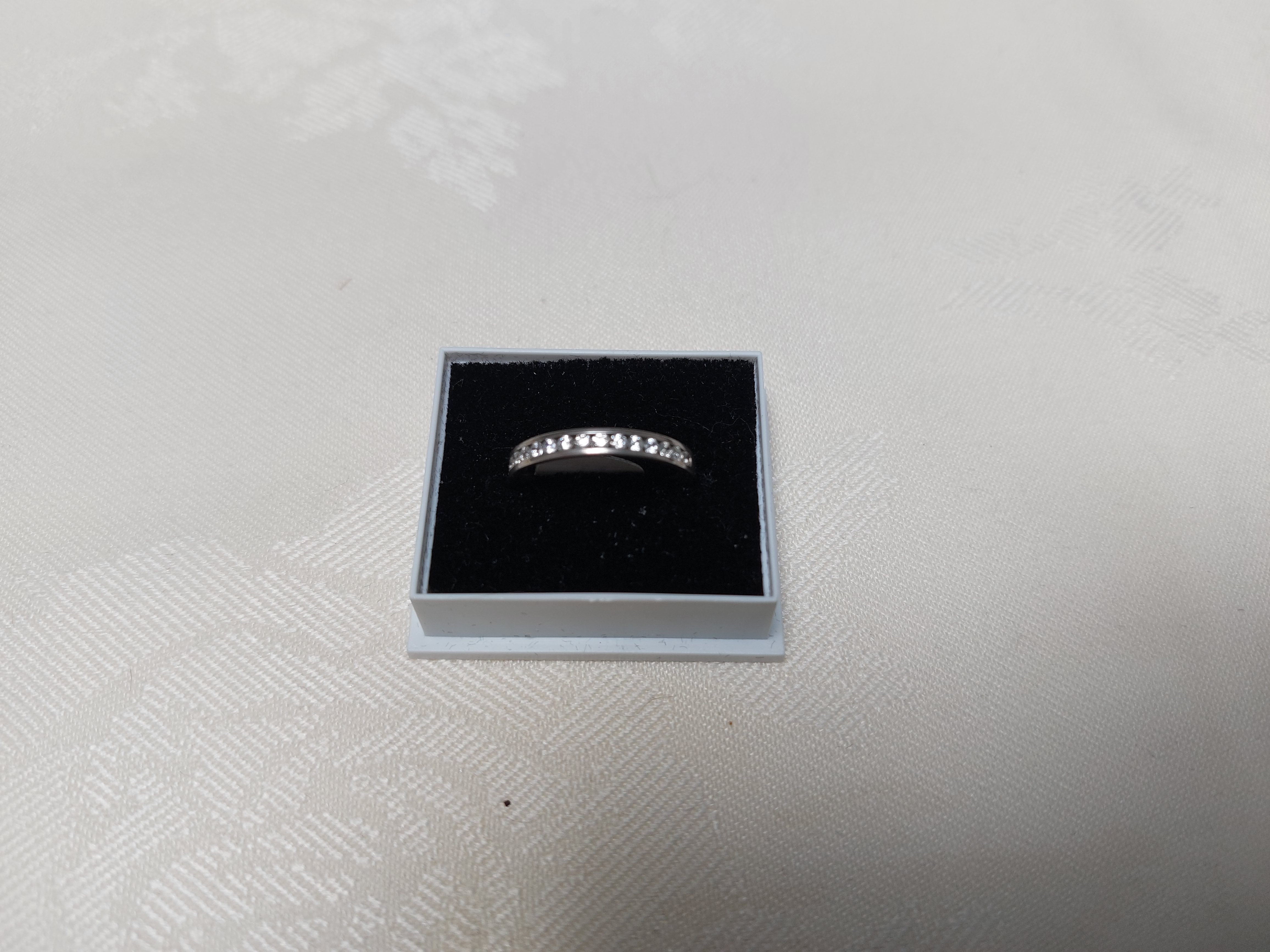 Silver Channel Set Wedding/Eternity Ring With Cz Stones Size N. RRP £179 224 - Image 2 of 3