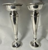 A Tall Pair 1920S Silver Plated Vases