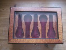 Lubinski Made Wooden Pipe Display and Two Drawer Storage Cabinet.