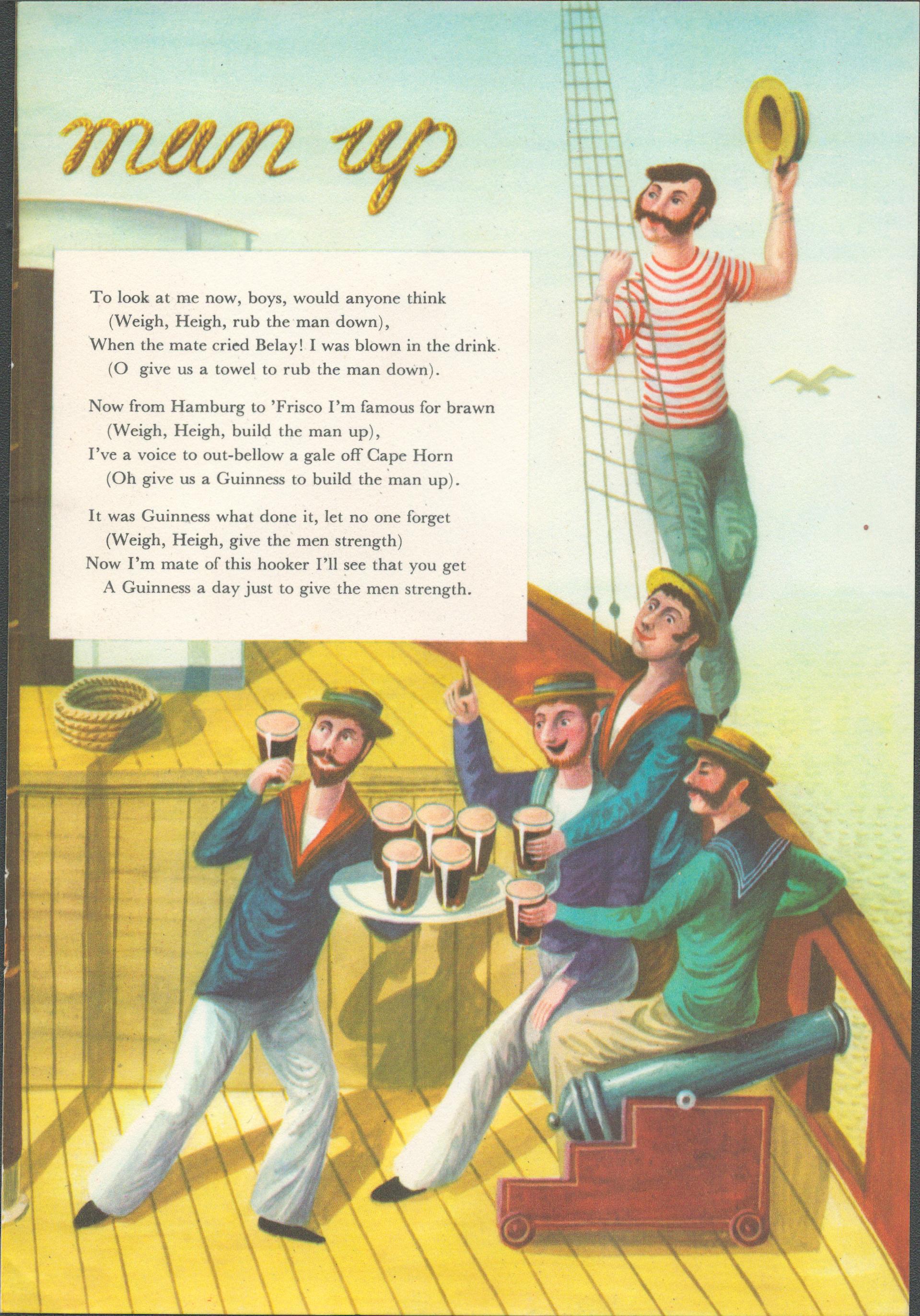 69 Years Old Vintage Guinness Print “High Sea Jinks”