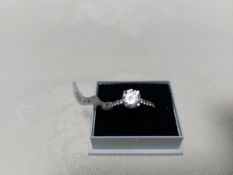 Rhodium Plated Cz Solitaire Engagement/Dress Ring Approx. 1.0 Carat RRP £195 Size N 89