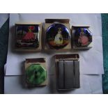 5 X 1930's Gwenda Powder Compacts & Cigarette Case - New Old Stock (unused)- original boxes.