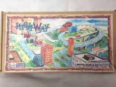 Vintage Tin Plate Toy Chinese Highway Set & Cars