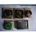 5 X 1930's Gwenda Powder Compacts & Cigarette Case - New Old Stock (unused)- original boxes.