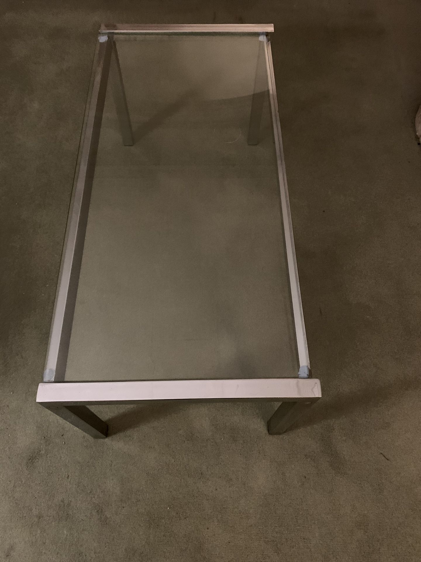 Vintage Rétro Glass Top Coffee Table