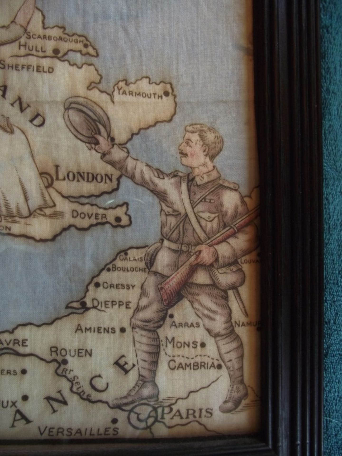 WWI ""It's a Long Way to Tipperary"" Propaganda Handkerchief Map Circa 1915 - M&S - Image 10 of 14