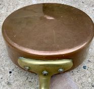 Victorian Heavy Copper & Brass Handle Pan
