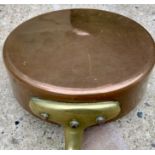 Victorian Heavy Copper & Brass Handle Pan