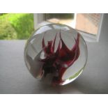 Vintage Kings Lynn Hand Made Glass Paperweight