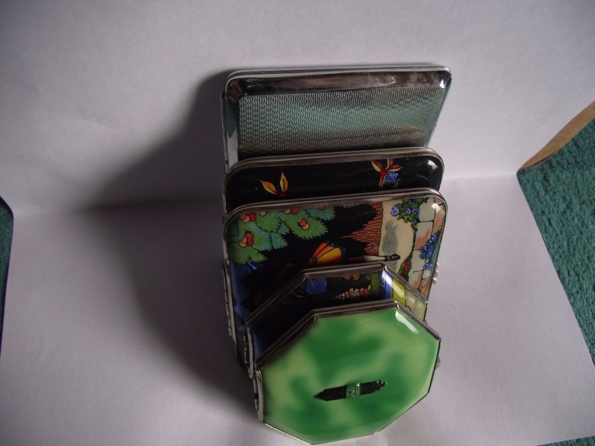 5 X 1930's Gwenda Powder Compacts & Cigarette Case - New Old Stock (unused)- original boxes. - Image 15 of 16