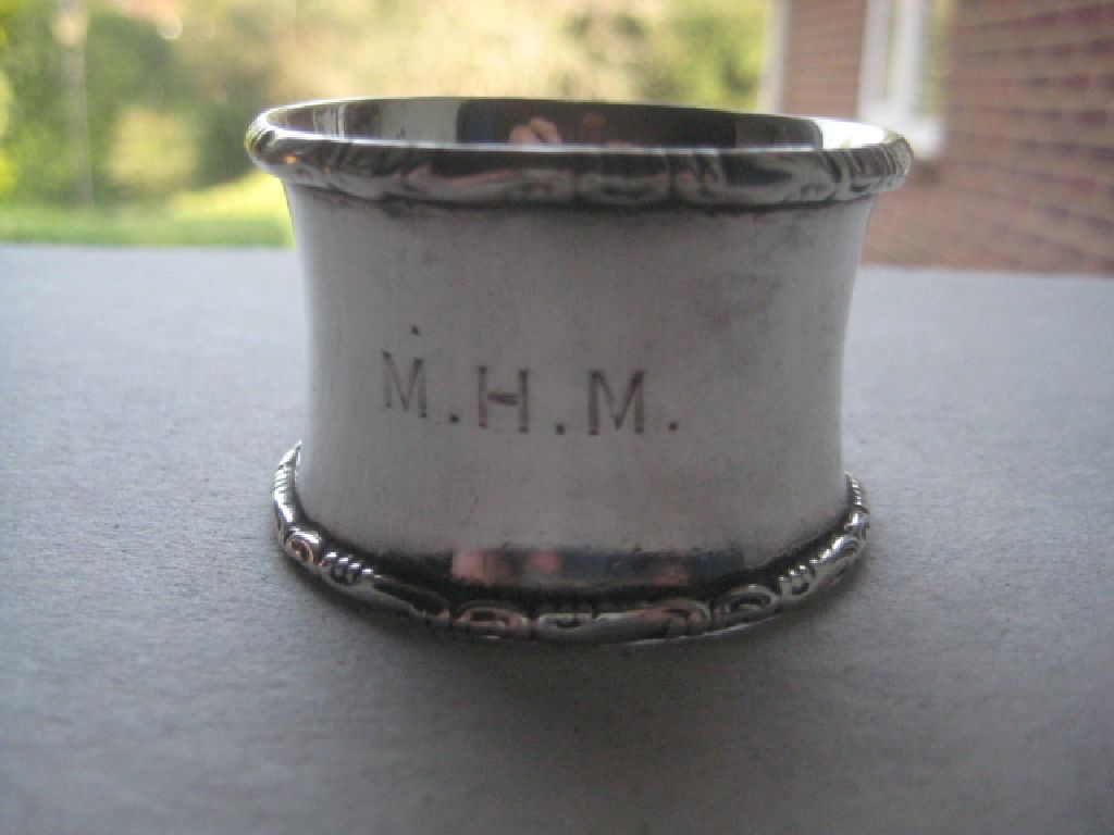 Antique Silver Circular Napkin Ring, Birmingham 1915