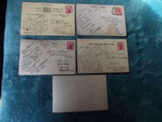5 X Antique Used Postcards - 4 Maori subjects & 1 Zulu - Circa 1901 - 1910