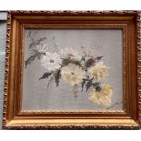 Still Life Of Flowers Oil On Canvas Set In Golded Frame English Signed 20Th C