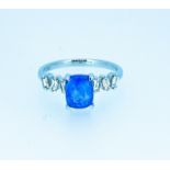 GIA Certified 2.86ct Blue Clean VS Untreated Sapphire & Diamonds Ring