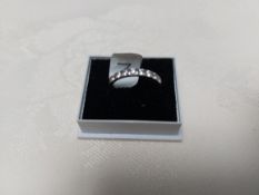 Silver Channel Set Wedding/Eternity Ring With Cz Stones Size N. RRP £179 34/233