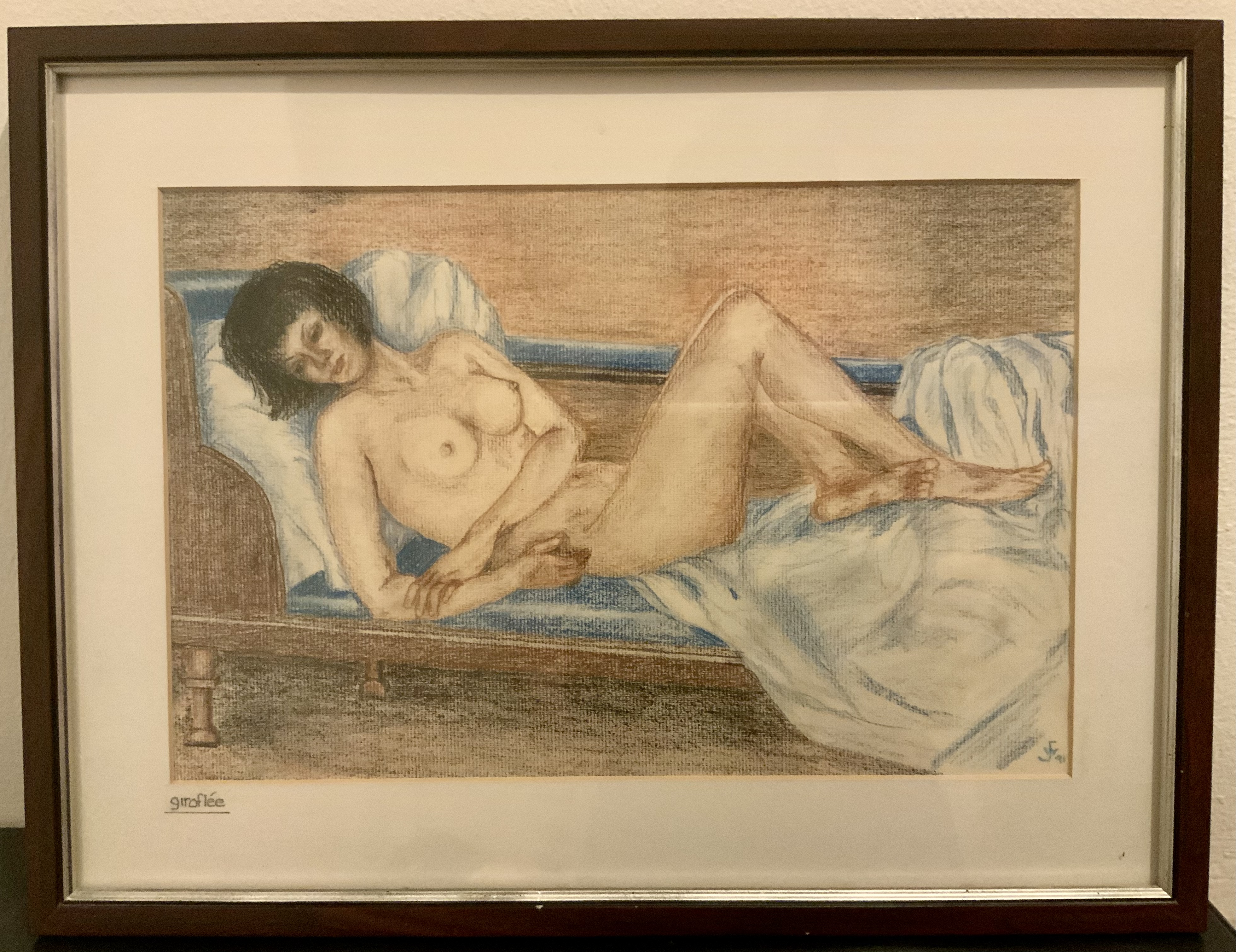 Title: John William Foster BEM ( 1921– 2000) British Giroflee study Female  Nude,Description: