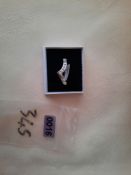 Rhodium Plated Set High Quality Cz Fancy Wishbone Shaped Wedding/Dress Ring Size O RRP £89 006/34...
