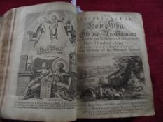 1736 Holy Bible - 132 pages of Engravings - John Sturt + Maps ""Sacred Geography"" 1725