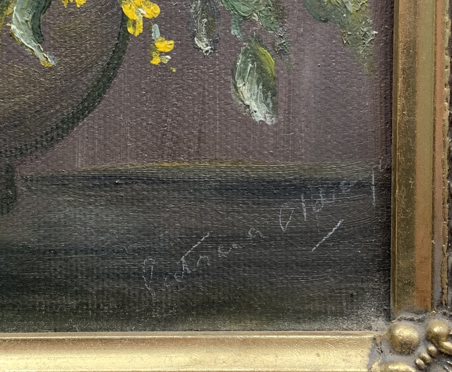 Still Life Of Flowers Oil On Canvas Stunning Painting Gilded Frame English Signed 20Th C - Image 4 of 6