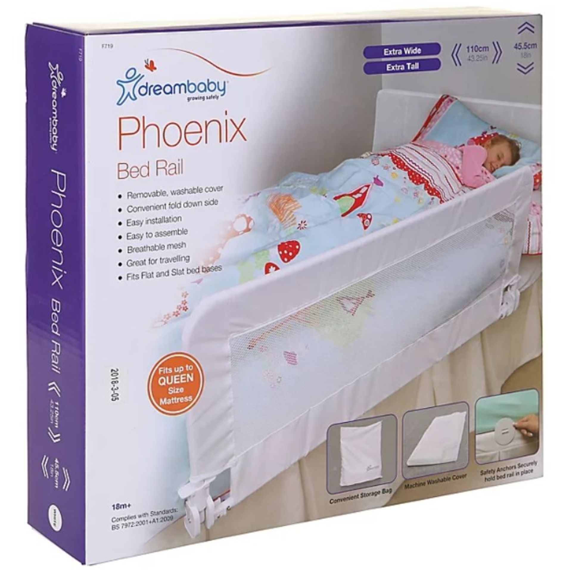 (44/1B) Lot RRP £175. 3x Items. 1x Dreambaby Phoenix Bed Rail RRP £25. 1x Harmony Urban Deluxe Mi...