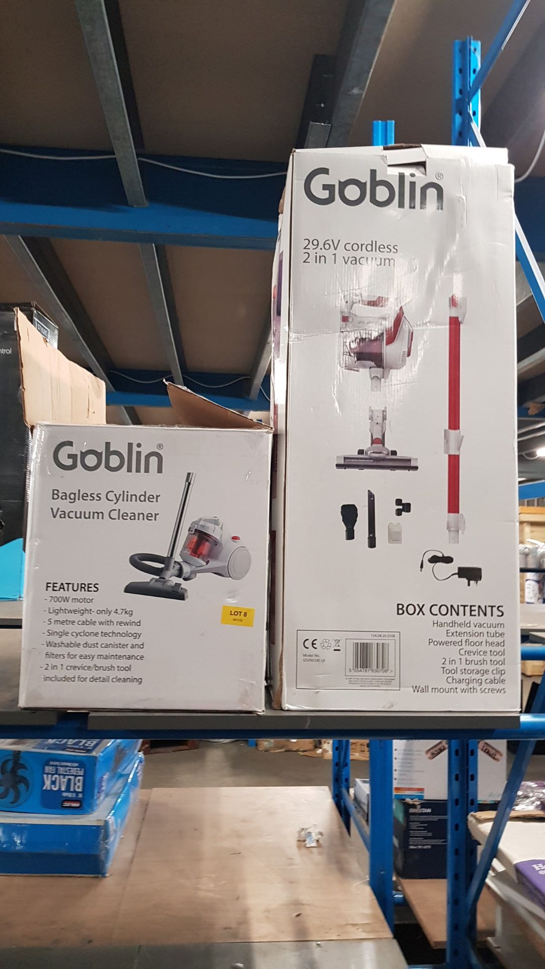 (8/6K) Lot RRP £. 2x Goblin Items. 1x 29.6V Cordless 2 In 1 Vacuum RRP £47. 1x Bagless Cylinder V... - Image 5 of 36