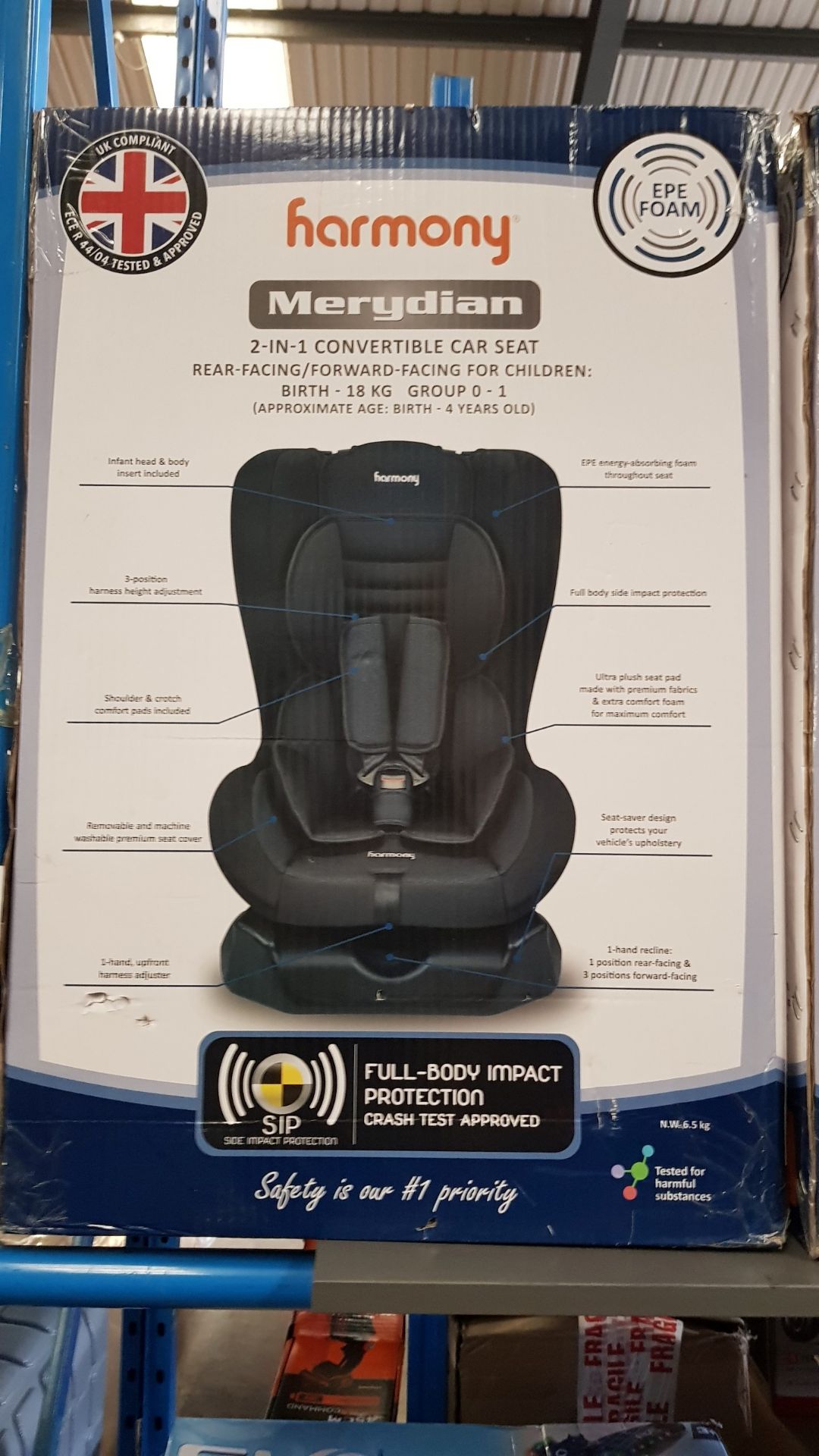 (9/1B) Lot RRP £100. 2x Harmony Merydian 2 In 1 Convertible Car Seat Rear-Facing/Foward Facing Fo... - Image 4 of 10