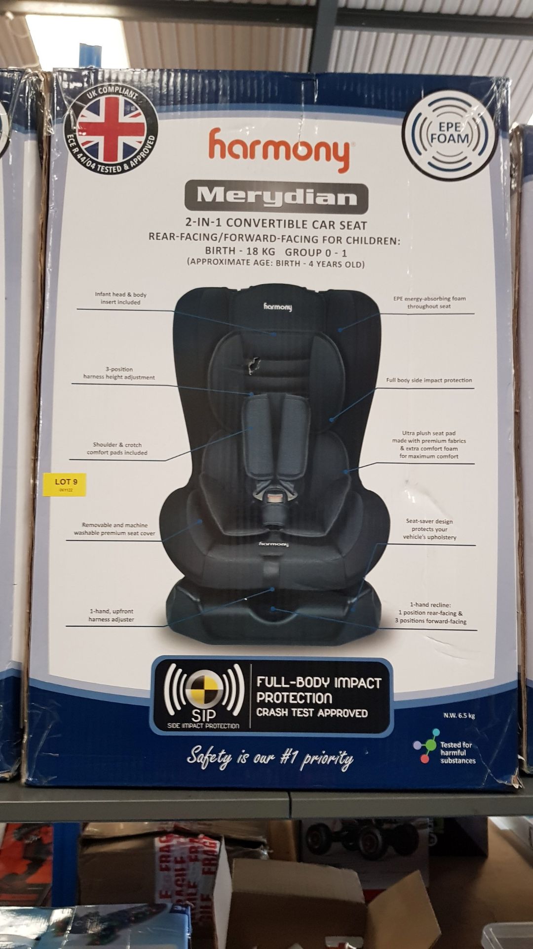 (9/1B) Lot RRP £100. 2x Harmony Merydian 2 In 1 Convertible Car Seat Rear-Facing/Foward Facing Fo... - Image 5 of 10