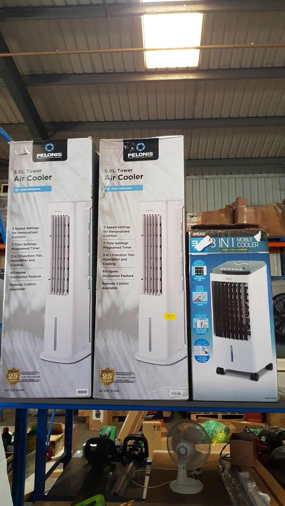 (37/2D) Lot RRP £160. 3x Items. 2x Pelonis 5L Tower Air Cooler RRP £40 Each. 1x Arlec 3 In 1 Mobi... - Image 15 of 18