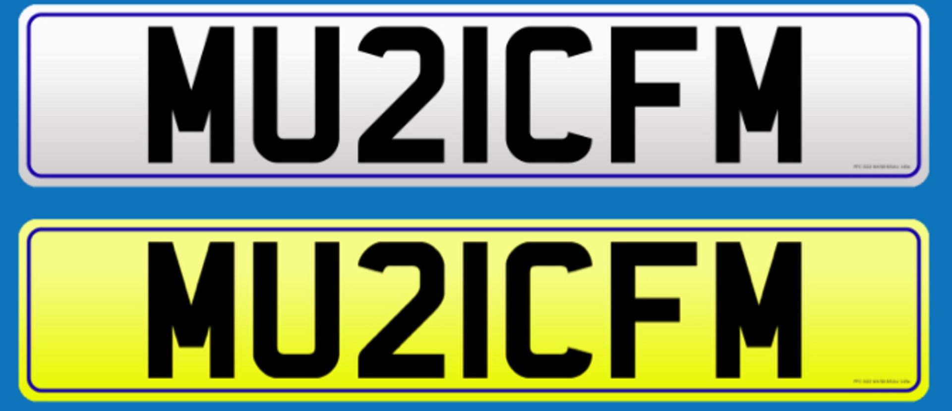 *MU21 CFM* MUSIC FM Cherished Number Plate on Retention Certificate