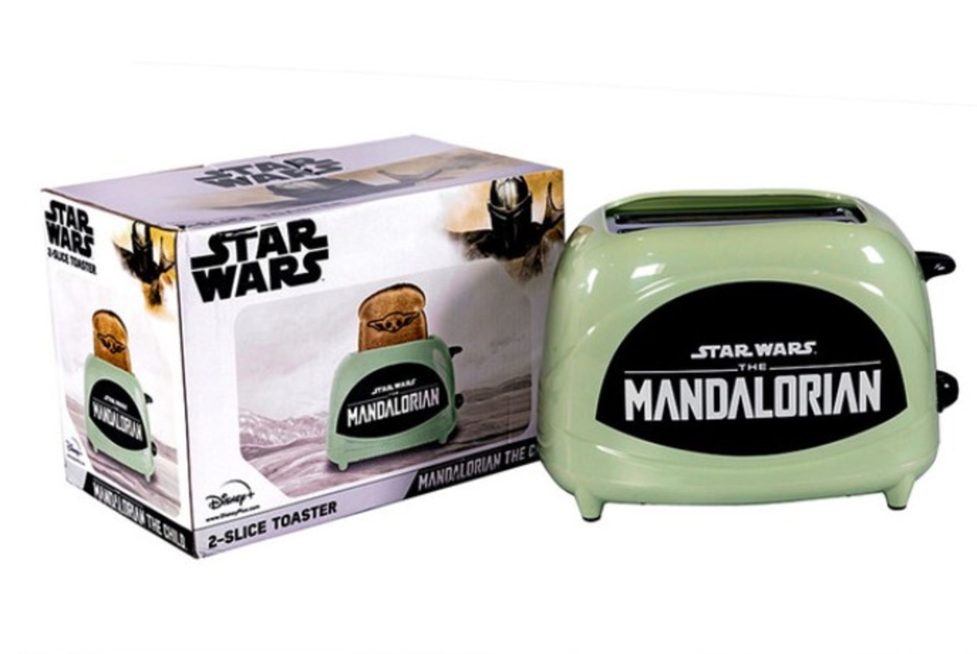 (1/5O) Lot RRP £190 5x Items. 1x Star Wars Mandalorian The Child 2 Slice Toaster RRP £40. 1x St...