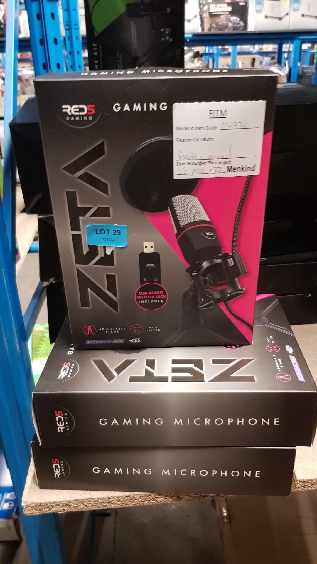 (29/5L) Lot RRP £90. 3x Red5 Zeta Gaming Microphone. (All Units Have Return To Manufacturer Stick... - Image 4 of 4