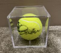 Emma Raducanu Signed Tennis Ball In Display Case
