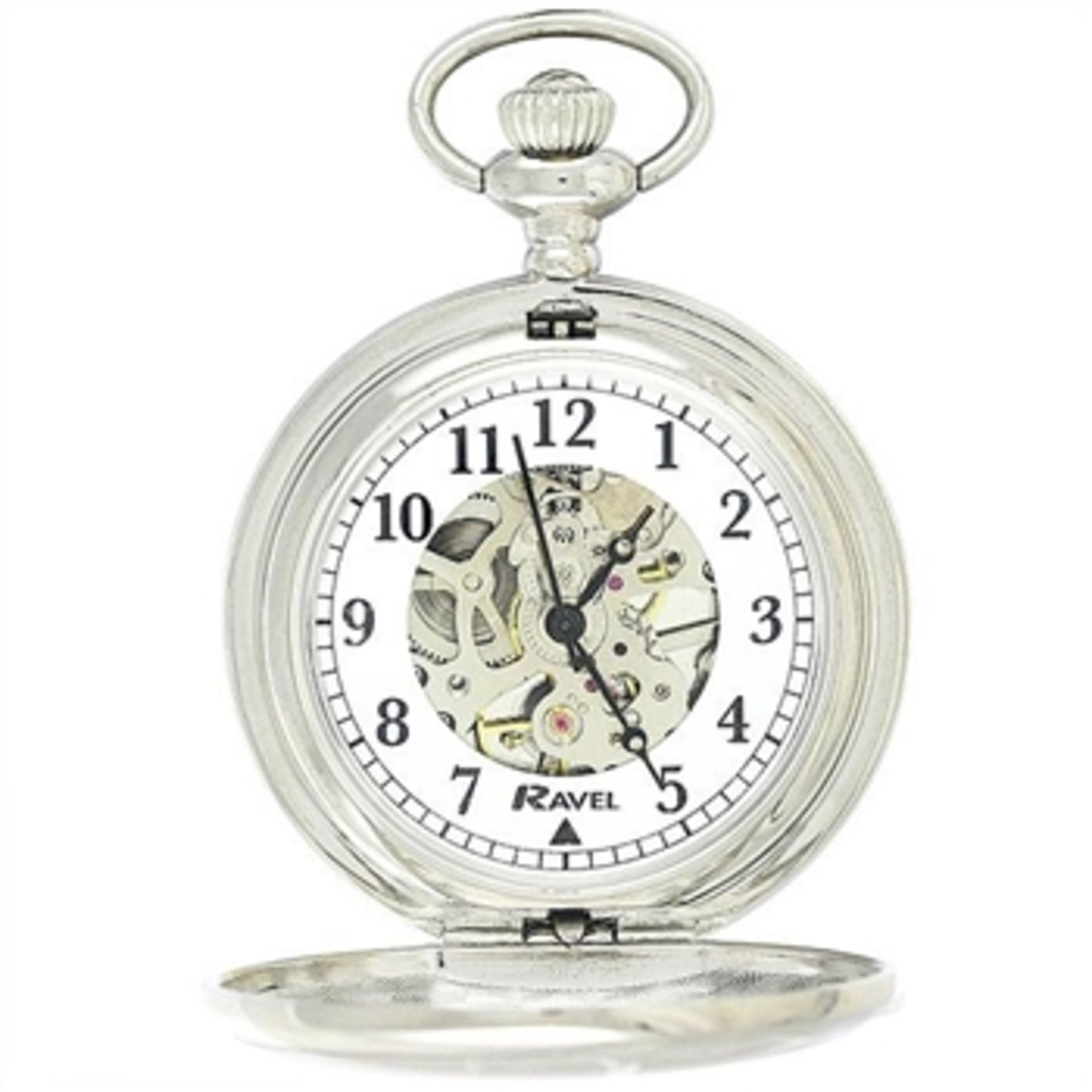 Chrome Skeleton Pocket Watch - Surplus Stock from our Private Jet Charter - Image 2 of 2