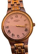 Rotary Gents Quartz Watch, gold plated two tone strap